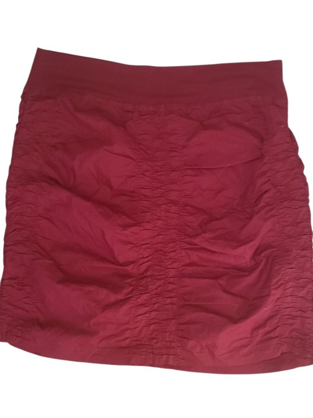 XCVI Wearables Skirt Womens XL Burgundy Ruched Mini Pull On Stretch